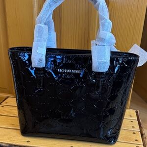Michael Kors Shiny Black Small Tote Bag